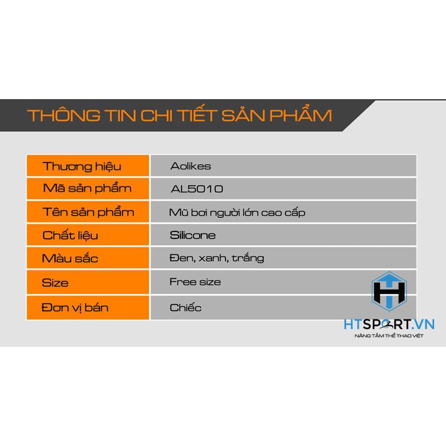 Mũ Bơi, Nón Bơi Người Lớn Nam Nữ Che Tai Silicon Chống Nước Cao Cấp Aolikes AL5010