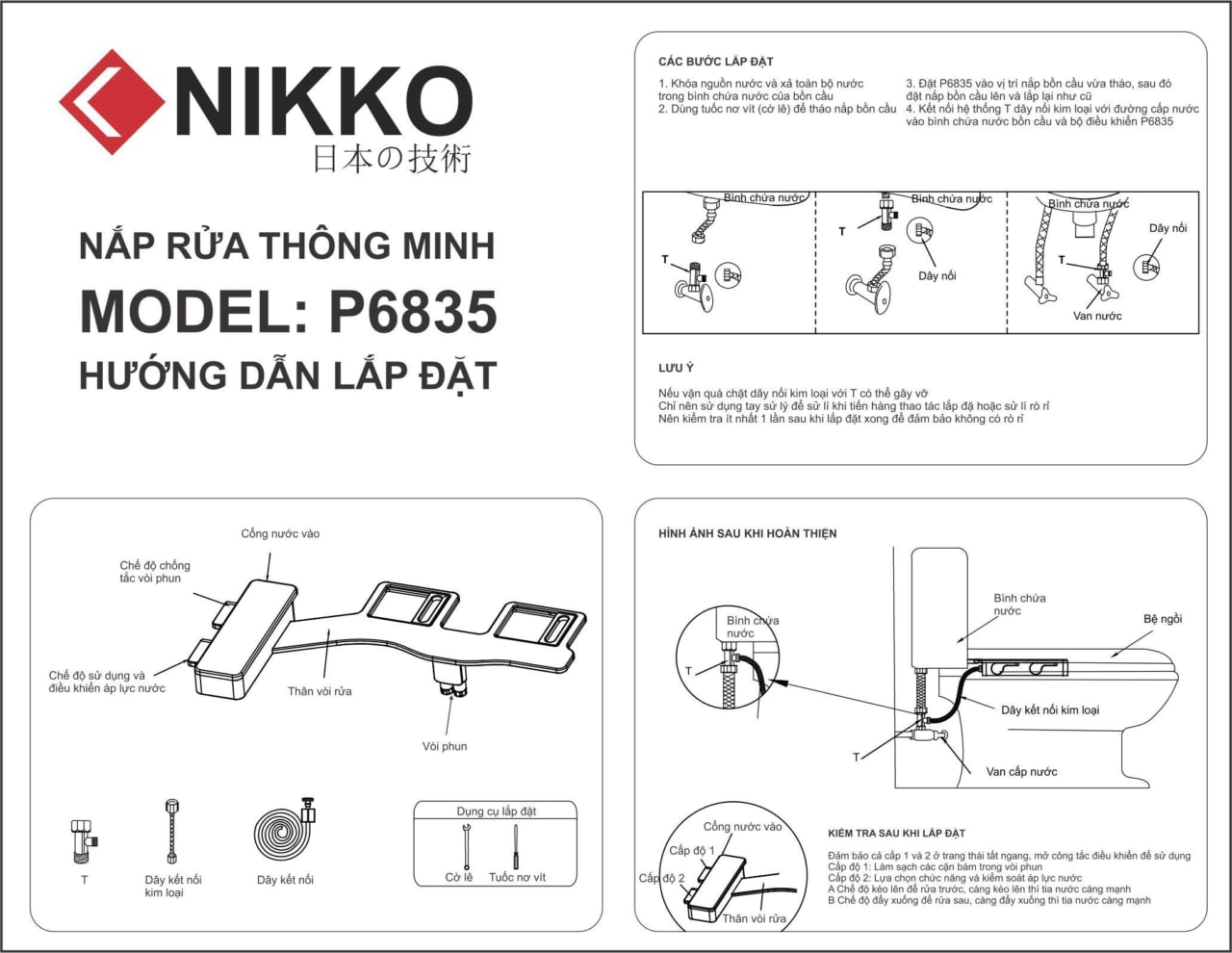 Vòi Vệ Sinh Hai Đầu Phun Nikko P6835