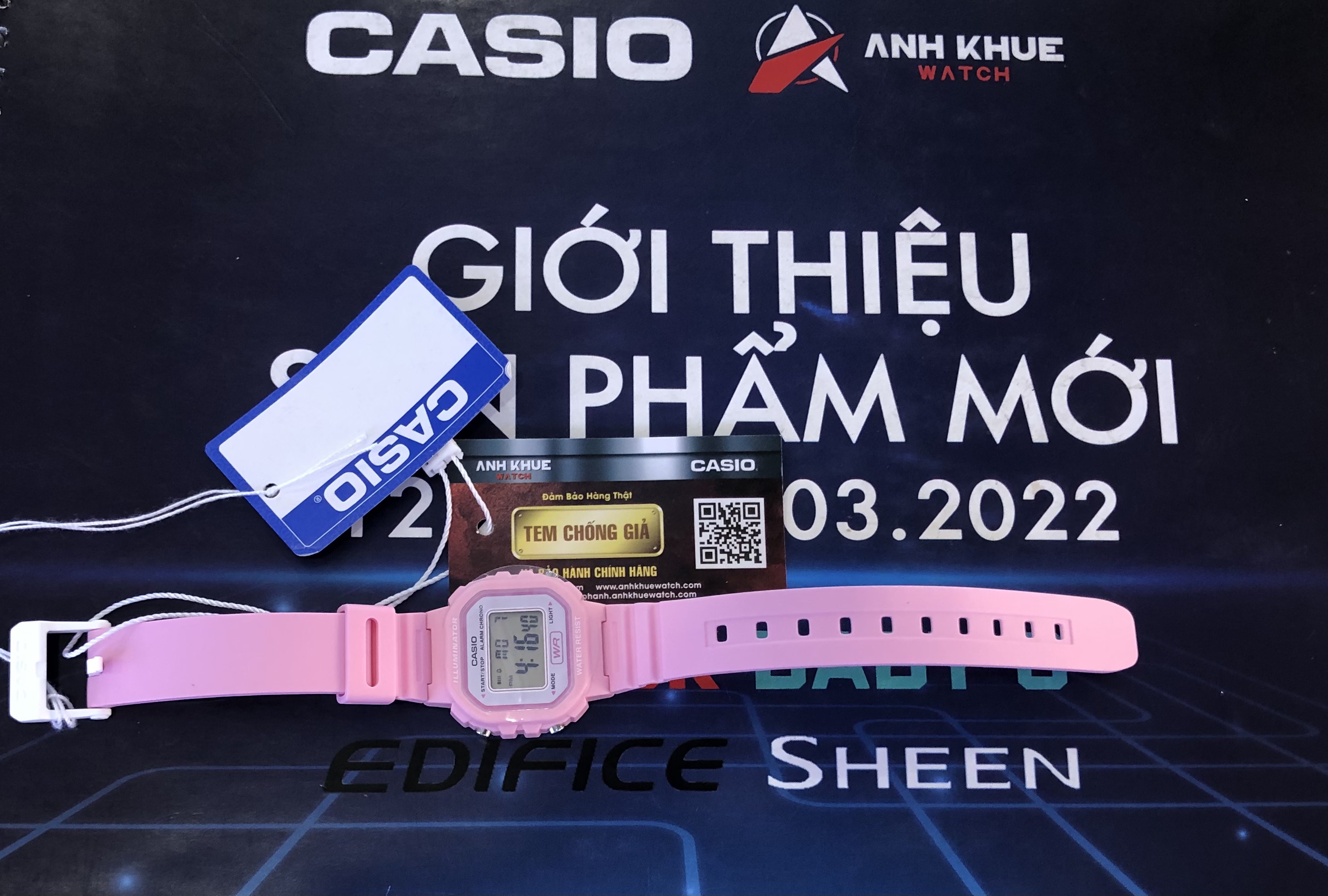 Đồng hồ nữ dây nhựa Casio chính hãng Anh Khuê LA-20WH-4A1DF