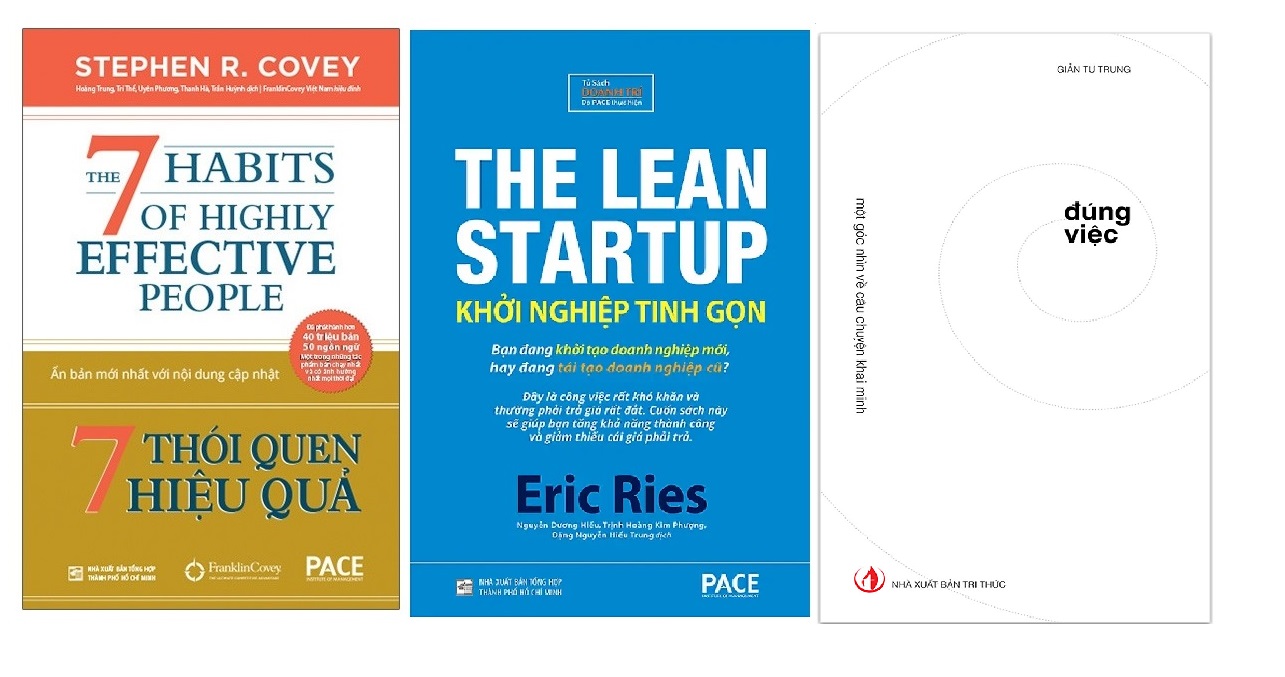 Combo 3 cuốn: 7 Thói Quen Hiệu Quả +Đúng Việc + Khởi Nghiệp Tinh Gọn - The Lean Startup - Eric Ries (nguyetlinhbook)