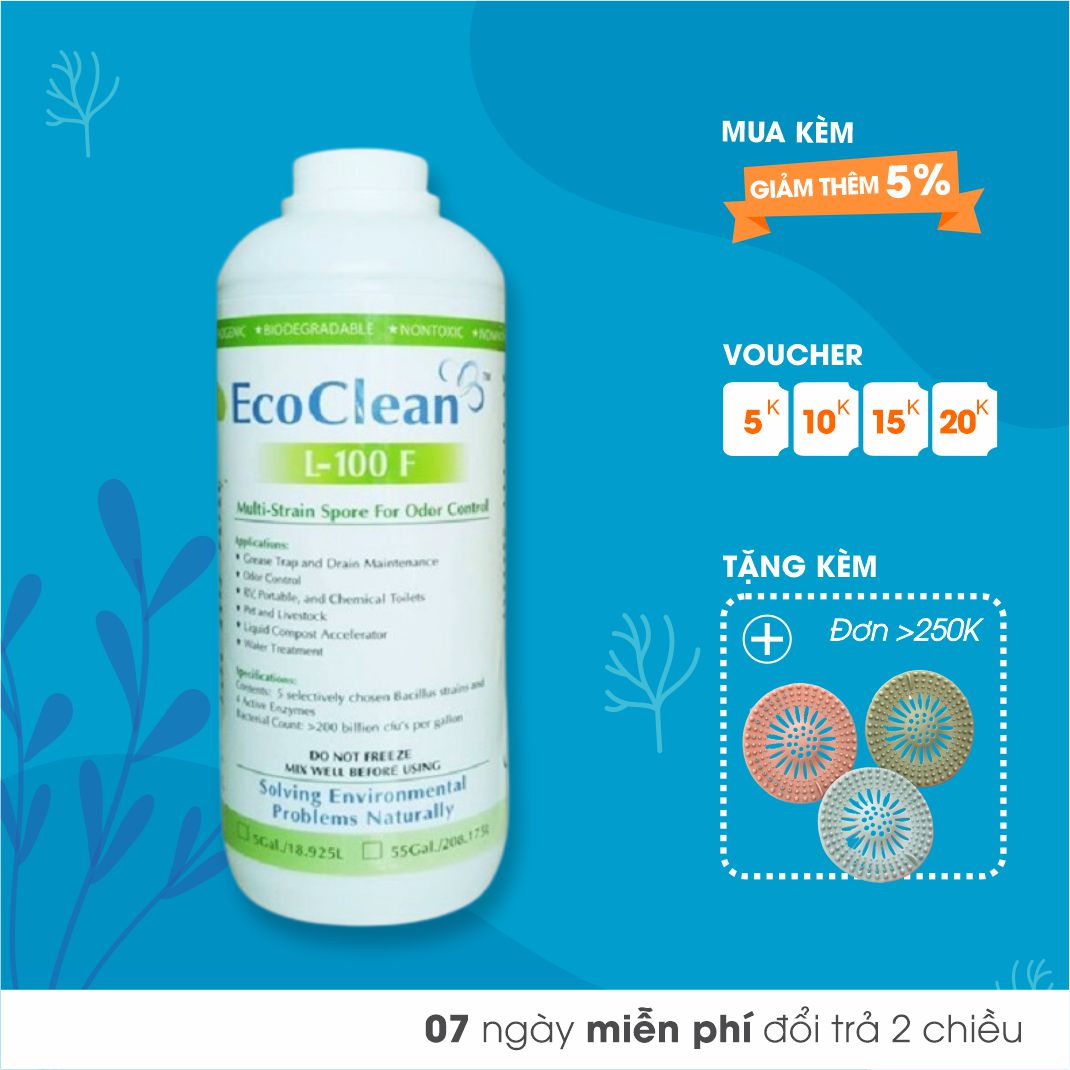 EcoClean FOG - Vi Sinh Xử Thông Tắc Dầu Mỡ, Bảo Trì Đường Ống, Hiệu Quả Lâu Dài - Tối ưu cho hộ gia đình - Chai 1L