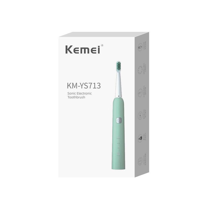 Bàn chải đánh răng điện KEMEI KM-YS713 điều chỉnh 6 chế độ công nghệ rung siêu âm sạch sâu gấp nhiều lần bàn chải thường
