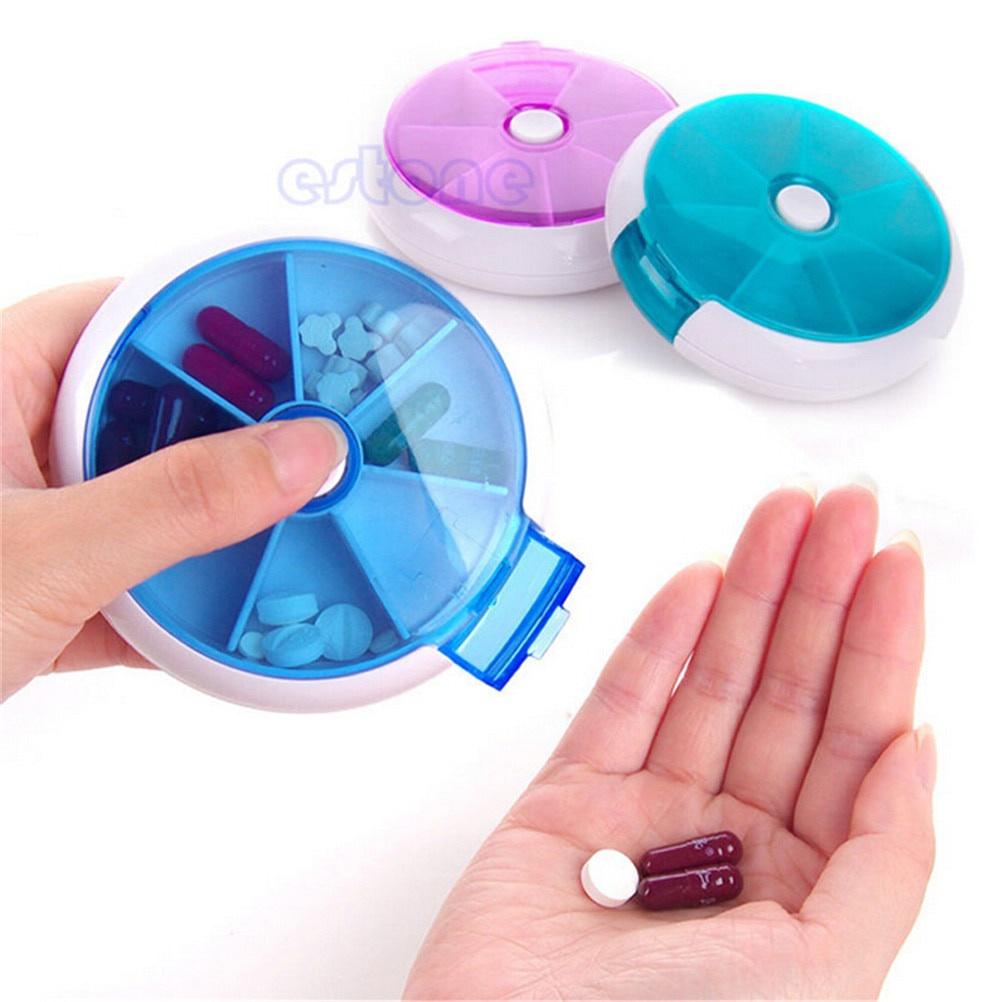 7 Day Pill Box Weekly Rotating Travel Pill Case Splitter Pill Organizer Portable Medicine Box Pill Container Health Care Tools