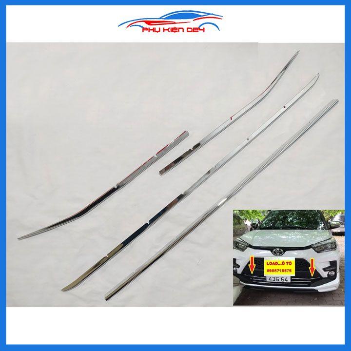 Ốp mặt ca lăng, calang Inox cho xe Raize 2021-2022-2023 thanh dưới biển số ốp lưới tản nhiệt