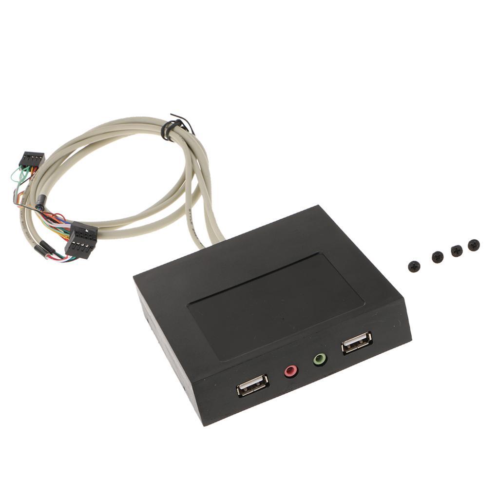 Floppy  Panel 2 Ports USB2.0 Hub Expansion Adapter 9Pin  Plug