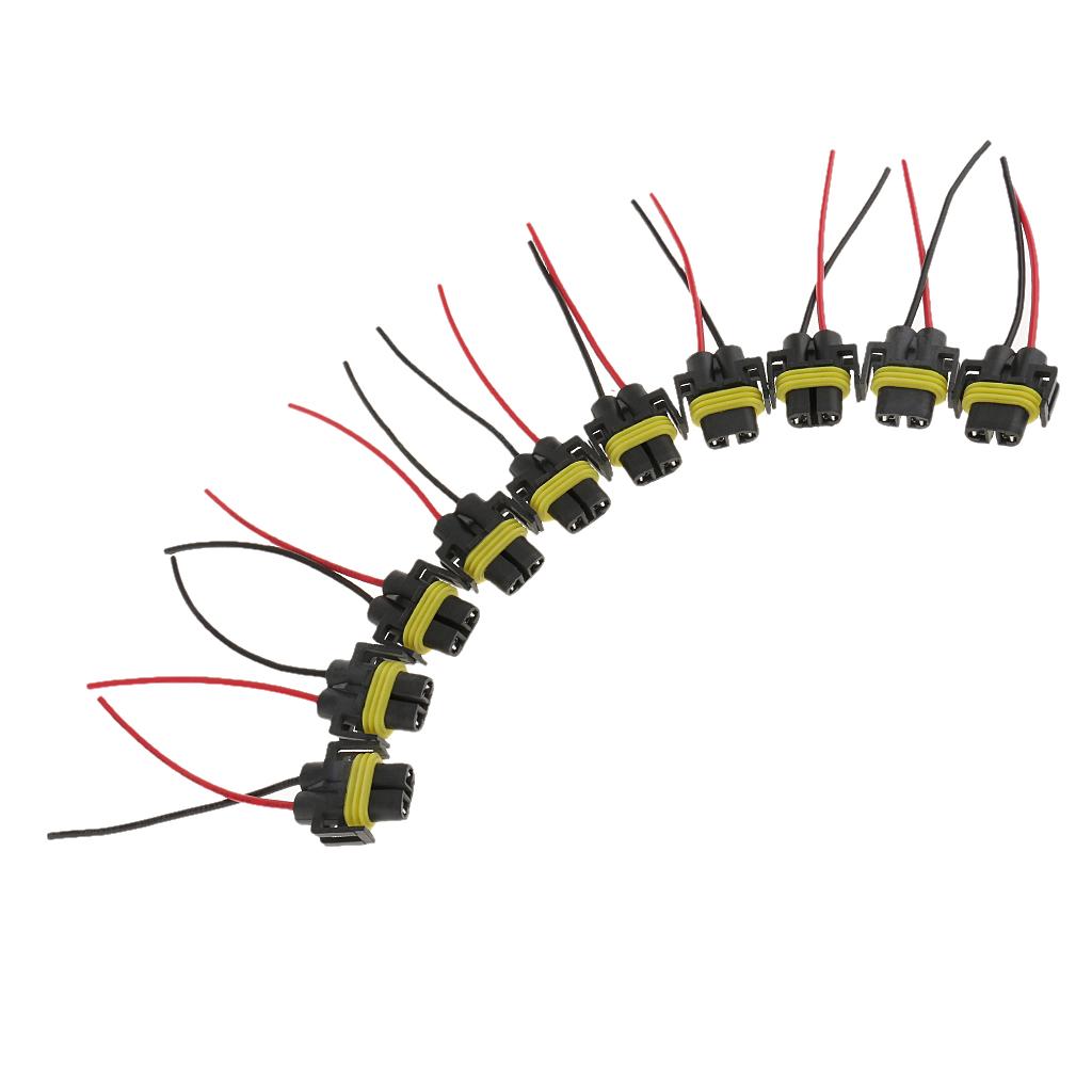 10 Pieces H11 H8 Headlight Fog Light Adapter Harness Socket Wiring Connector