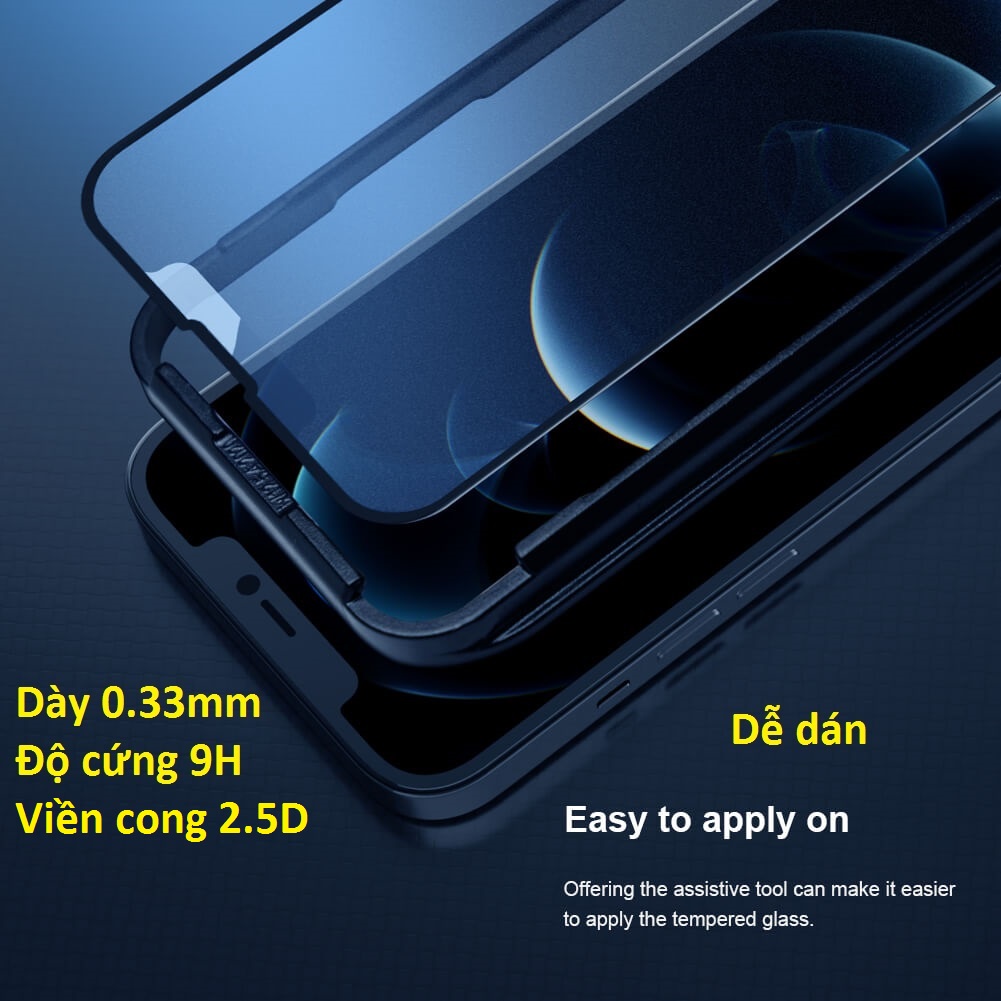 Cường lực full màn hình phủ Matte chống bám vân tay cho iP 13 Pro Max / 14 plus Nillkin FogMirror - Hàng chính hãng