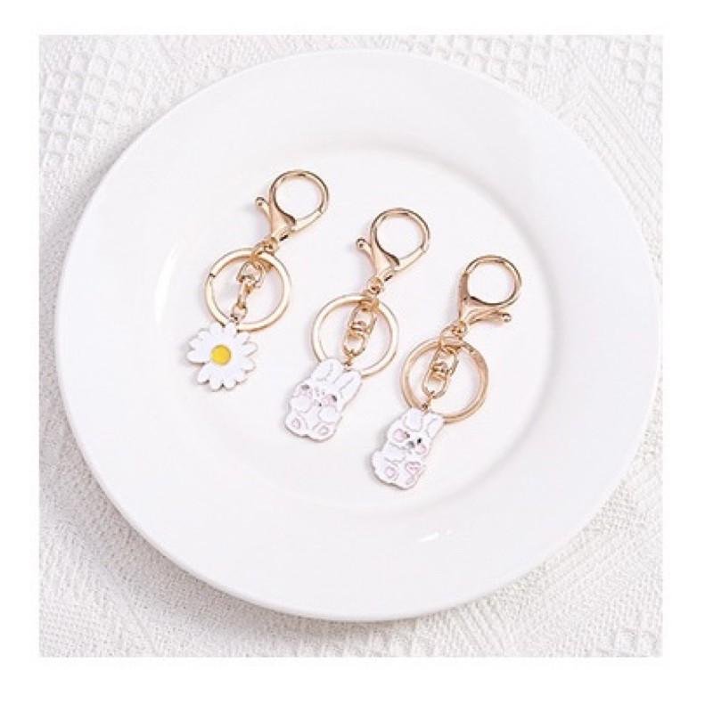 Móc khoá kim loại ulzzang gấu thỏ xinh xắn