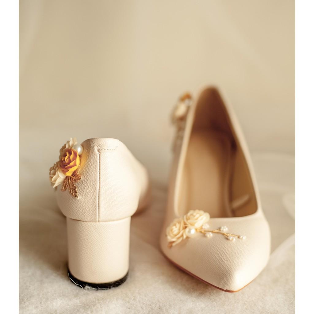 Hình ảnh GIÀY CƯỚI - GIÀY CÔ DÂU BEJO H79 THUYỀN HOA VÀNG - WEDDING SHOES