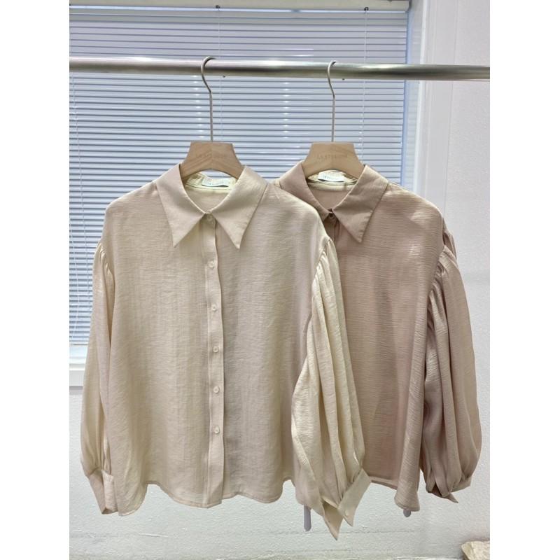 Áo sơ mi lụa tơ tay bồng Hàn Quốc