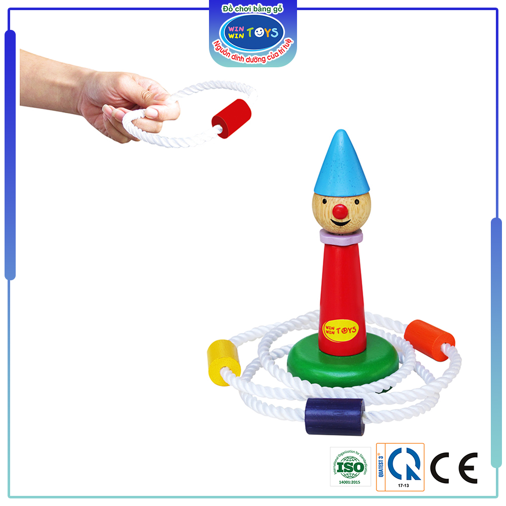 Đồ chơi gỗ Thảy vòng chú hề | Winwintoys 63082 | Phát triển khả năng phán đoán và khéo léo | Đạt tiêu chuẩn CE và TCVN