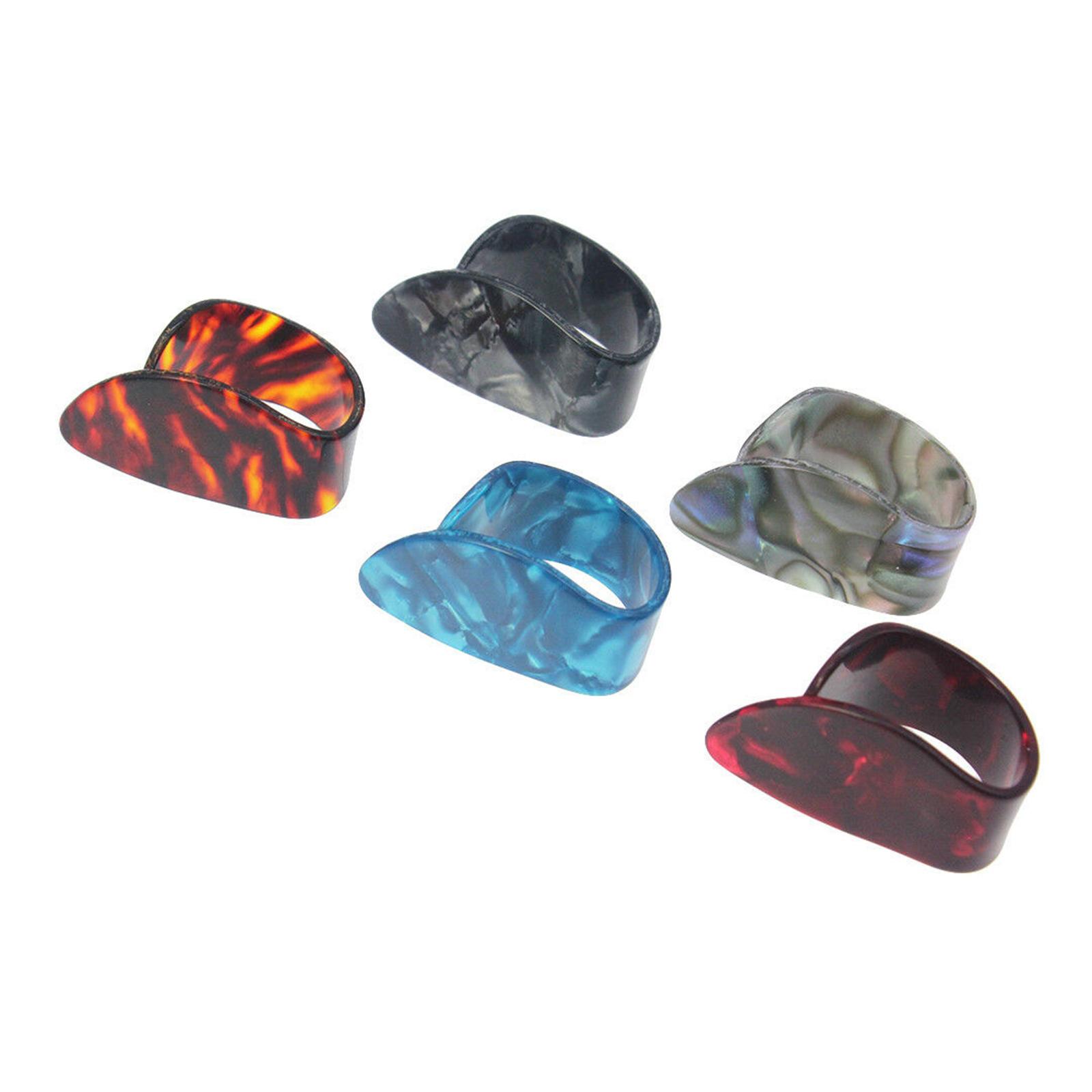 Pack of 15 Guitar Thumb Finger Picks, Colorful Nail Plectrum, for Guitar Bass Banjo Plastic and Stainless Steel 15 Grid Box