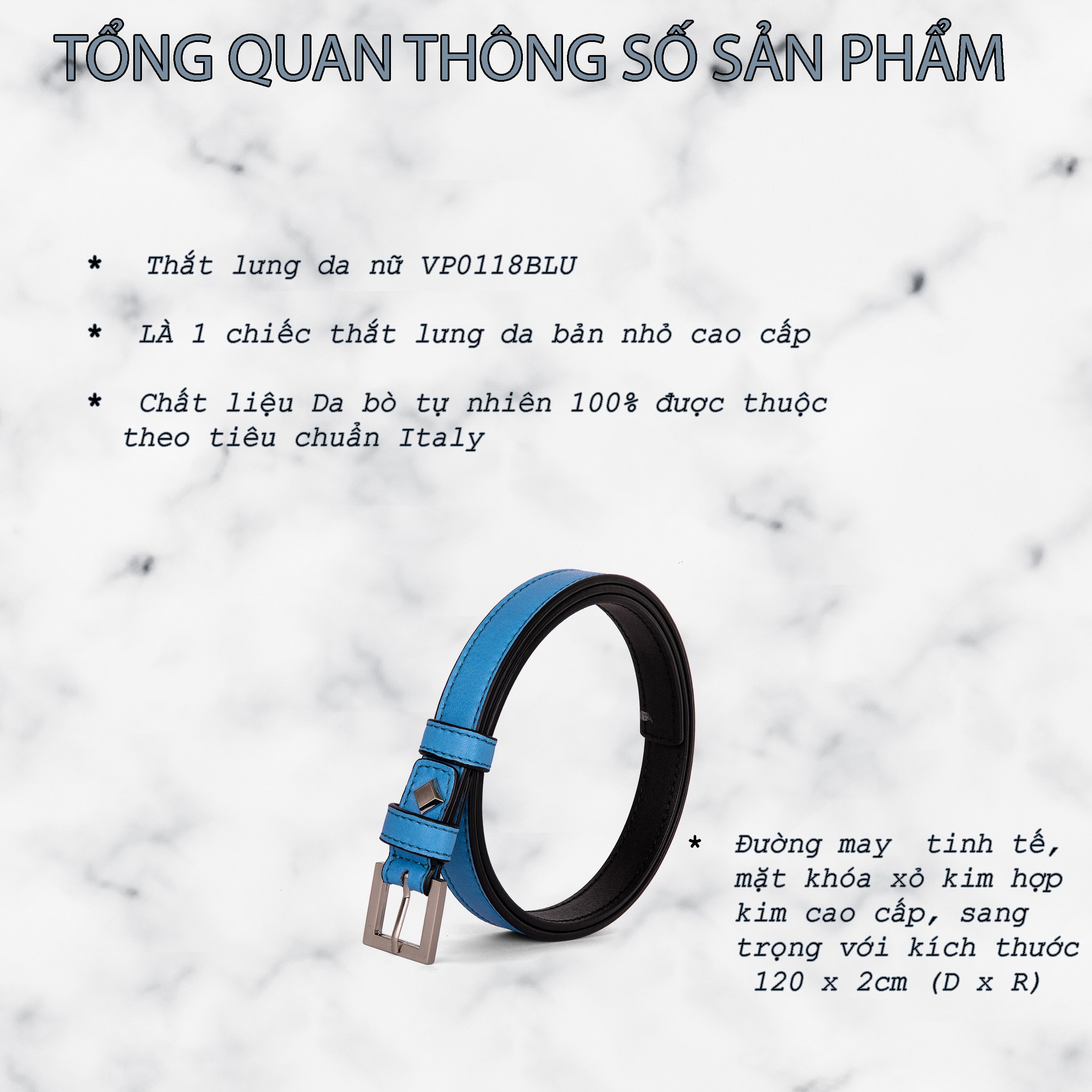 Thắt Lưng Da Nữ Gianni Conti Italy VP0118BLU - Xanh