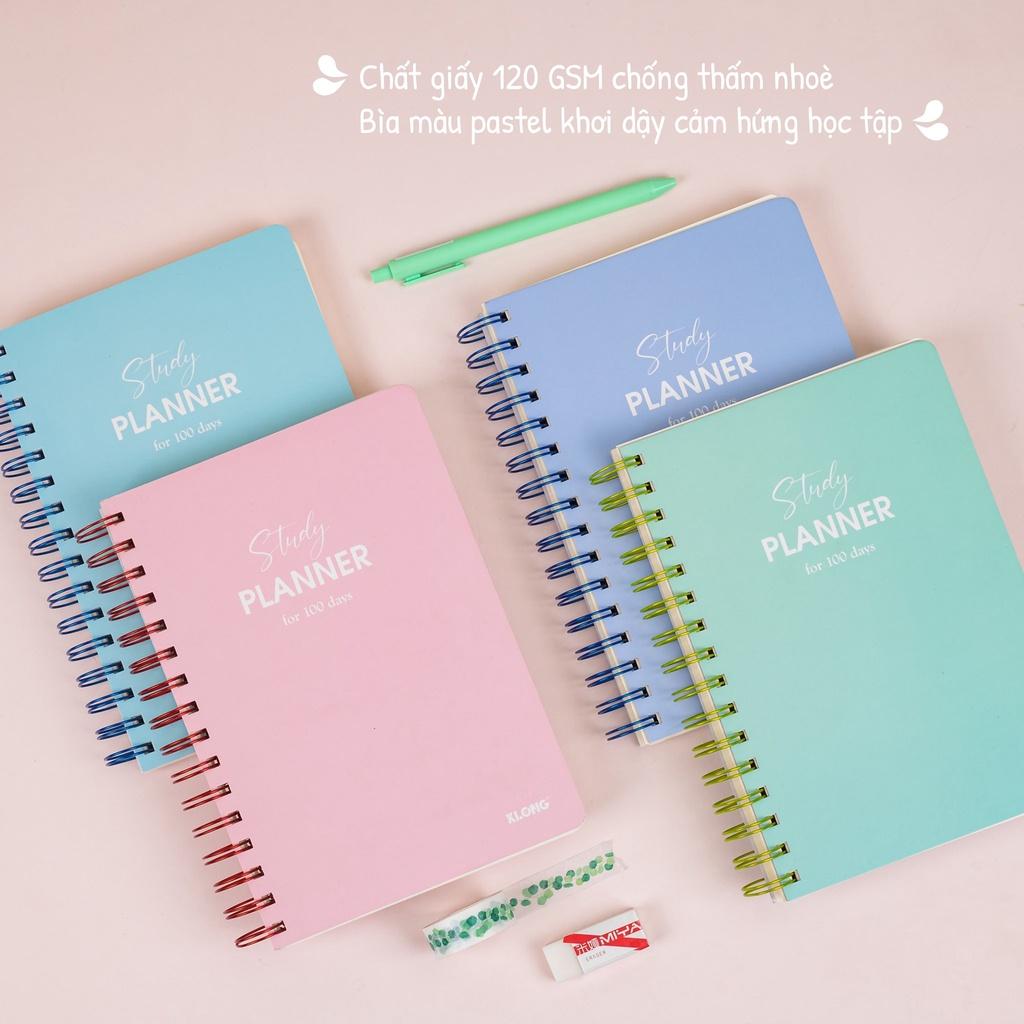 Sổ kế hoạch Planner 100 ngày Klong ;Giấy siêu dày,lò xo kép A5 MS: 946