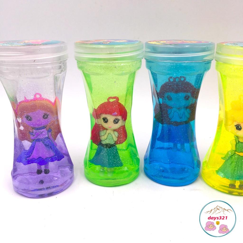 Slime dạng xoắn charm công chúa búp bê 9 màu cực đẹp Đồ chơi hũ slam chất nhờn ma quái squishy