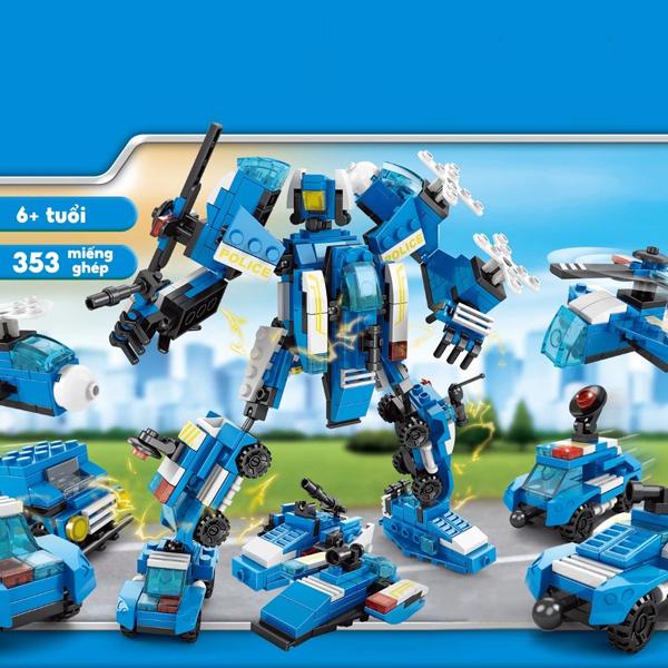Đồ Chơi Lắp Ráp Robot Cảnh Sát Biến Hình 8 Trong 1 - Police - Toys&amp;Joys 8618 (353 Mảnh Ghép)