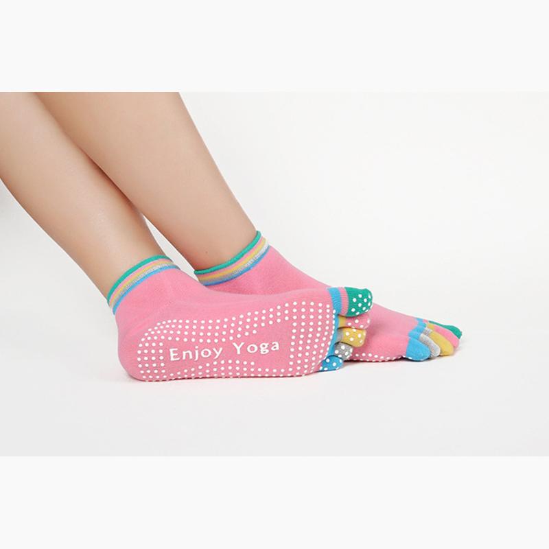 Nhiều Màu Sắc Nữ Yoga Tất Chống Trơn Trượt Nữ Khiêu Vũ Tất Cotton Thể Thao Khỏe Mạnh Năm Ngón Color: Gray Size: One Size