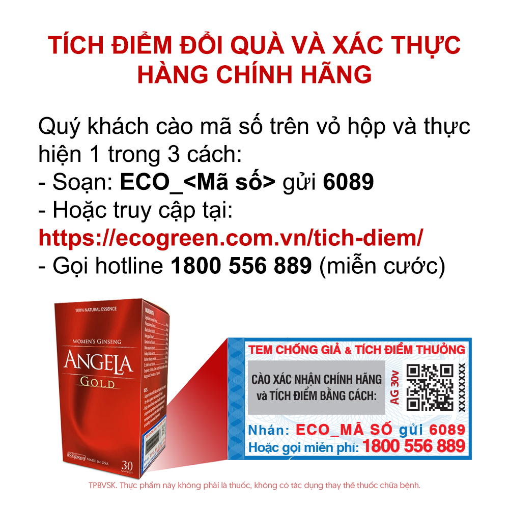 Viên uống ANGELA GOLD tăng cường sinh lý nữ với Lepidium Meyenii, P.Leucotomos (30 viên)