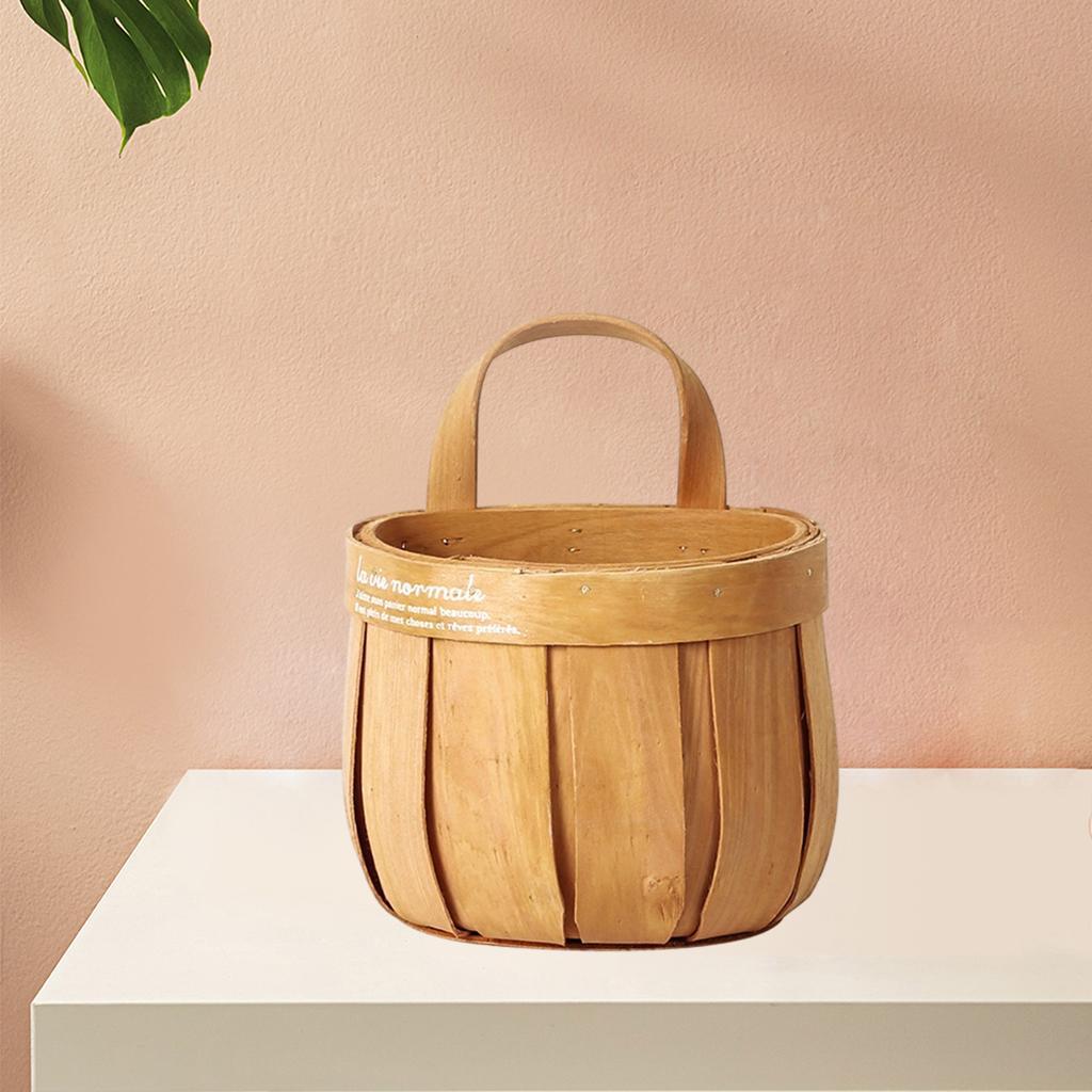 2xWoven Storage Basket Hanging Laundry Basket Flower Container Storage Bin B