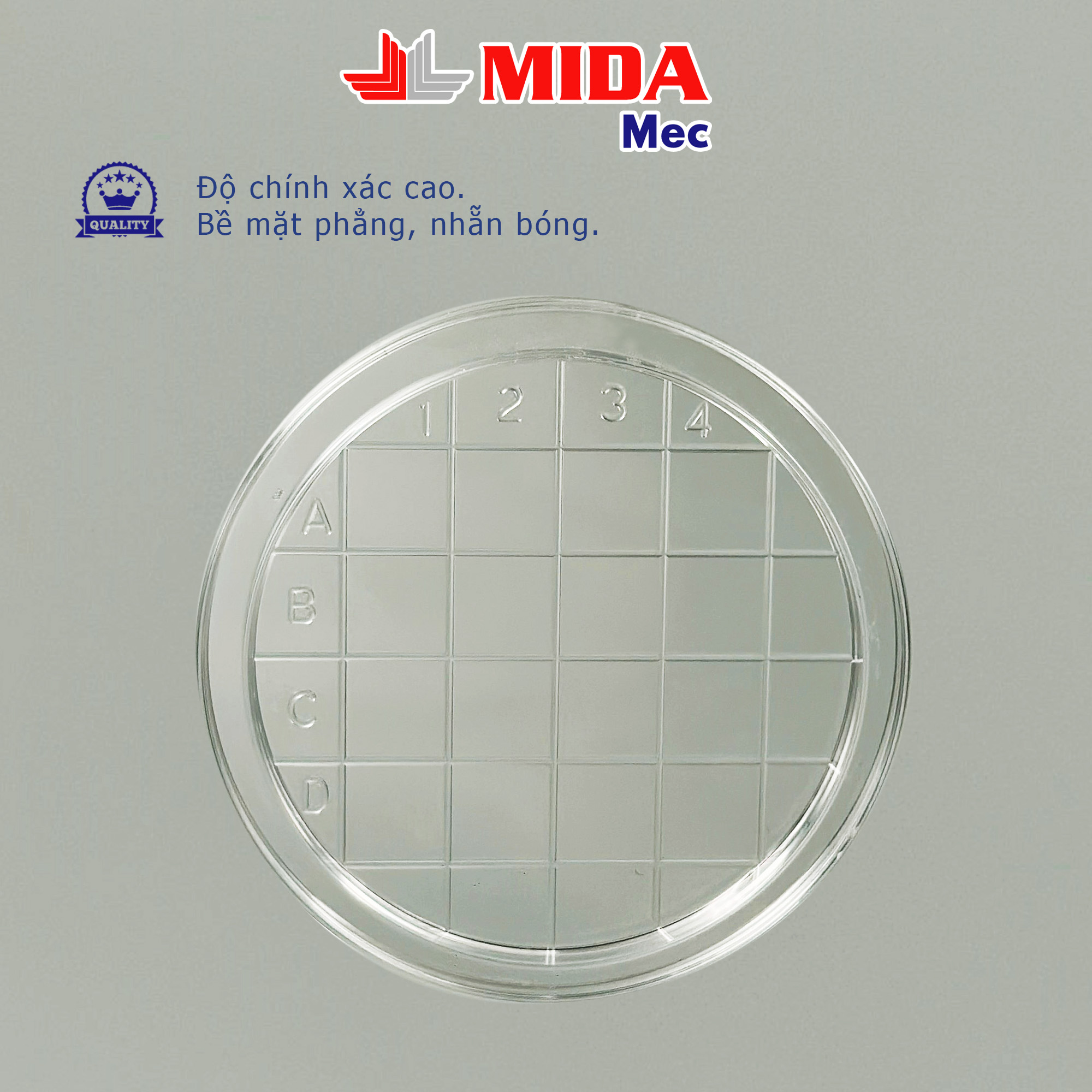 Đĩa Petri nhựa MidaMec 6515 đã tiệt trùng đóng gói 20 cái/bao