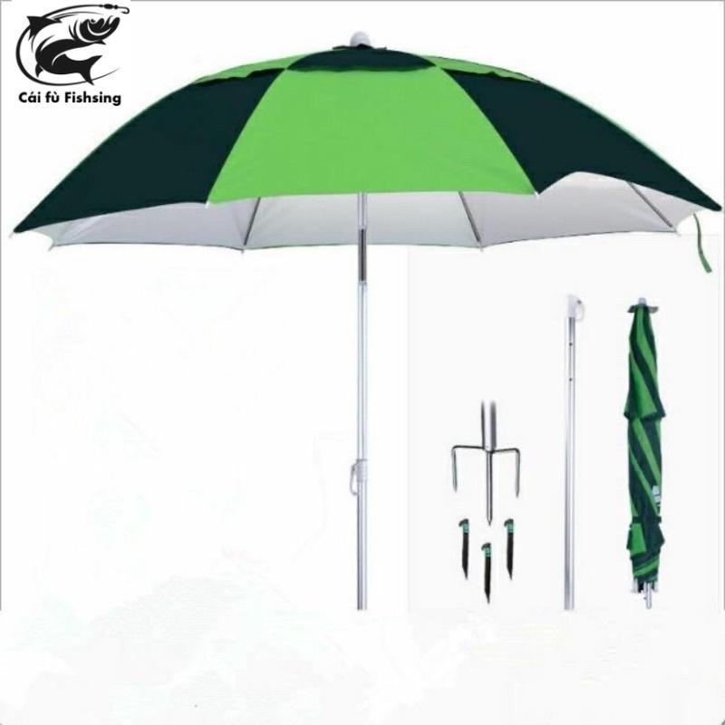 Ô dù che nắng, che mưa câu cá 4mùa hình dọc dưa 2 tầng rộng 2m