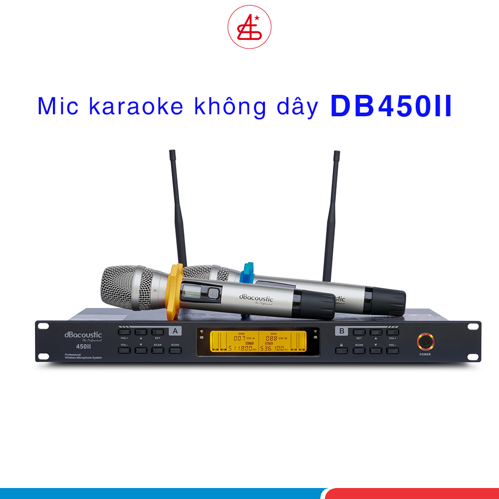 Micro dBacoustic 450II, mic không dây karaoke chất lượng cao, tích hợp ECHO độc đáo, hàng chính hãng