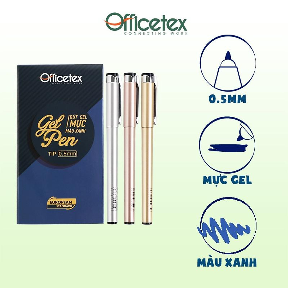 Combo 2 Bút gel Officetex OT-GP0023BU