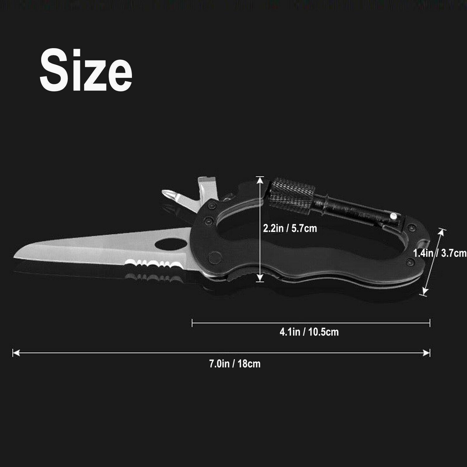Survival Camping Carabiner Keychain Screwdriver Folding