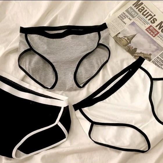 Quần lót nữ thể thao COTTON CÓ VIỀN, thấm hút mồ hôi tốt, mềm mịn, chất vải thoáng mát Women Ghi - Ghi, Ghi