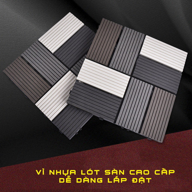 Vỉ Nhựa Lót Sàn Cao Cấp Thương Hiệu ANKAN Bốn Màu Đan Xen, Vỉ Gỗ Nhựa Ngoài Trời, Vỉ Nhựa Lót Sàn Ban Công, Lót Sàn Nhà, Trang Trí Sân Vườn, Lót Sàn Nhà Tắm, Trang Trí Hồ Bơi, Tiệm Spa,