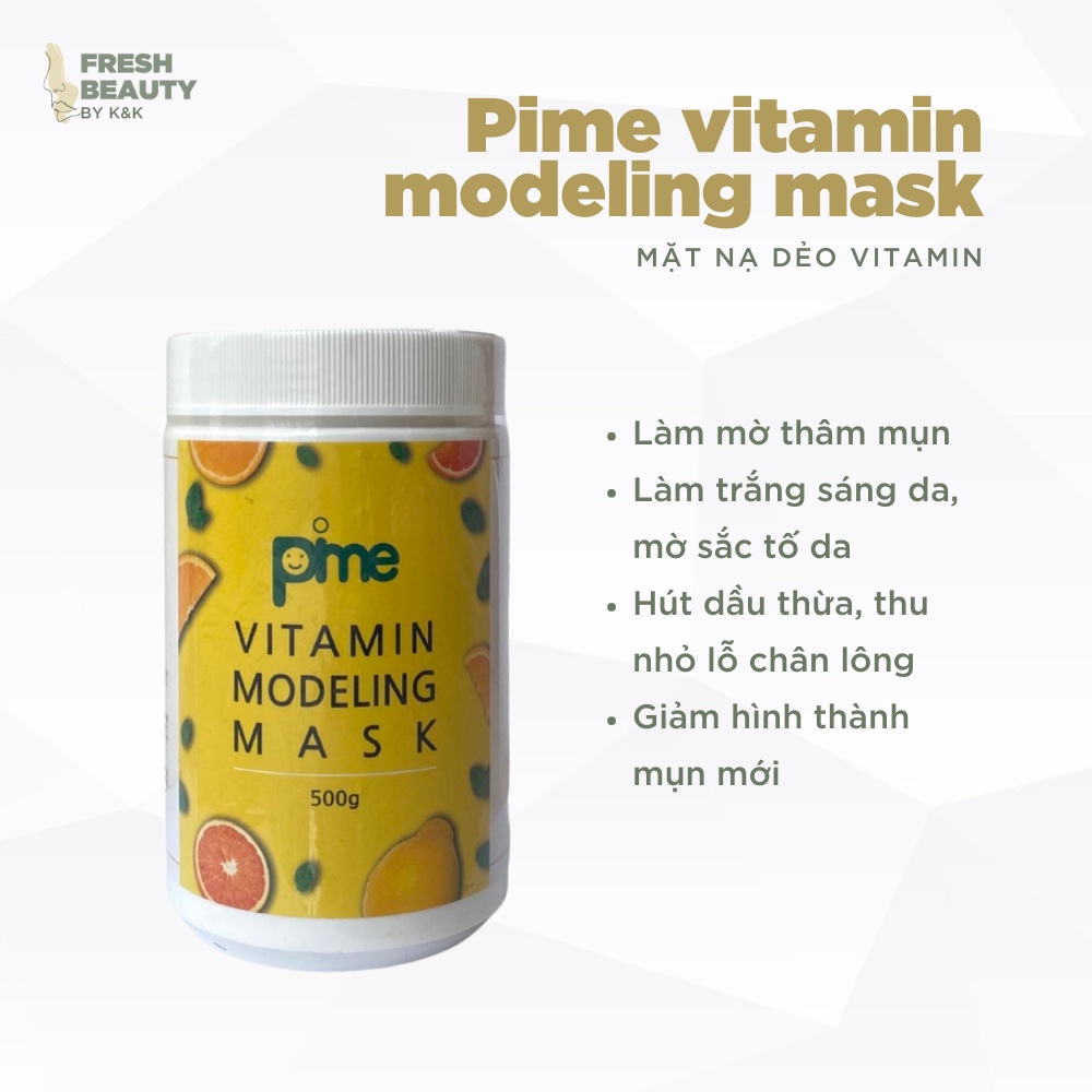 Mặt nạ bột dẻo vitamin trắng da giảm nám Pime modeling mask 500g