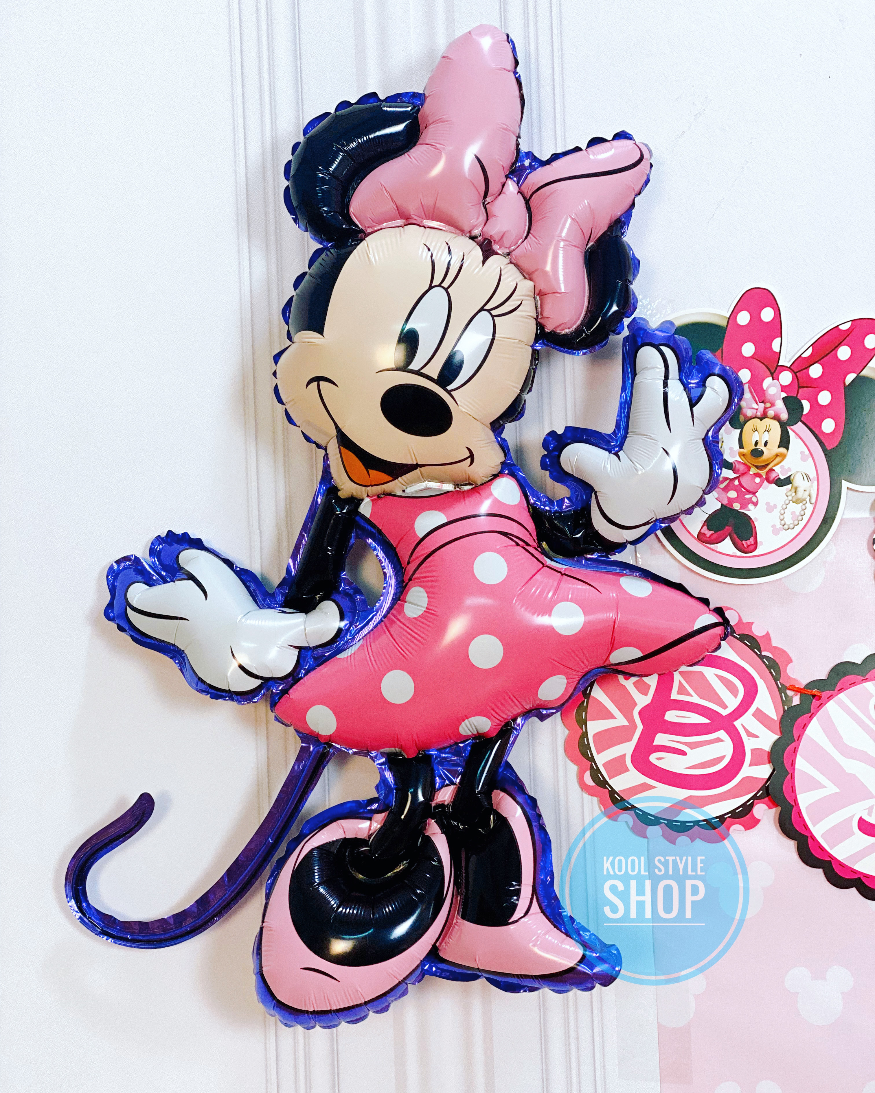 Backdrop bong bóng sinh nhật Minnie
