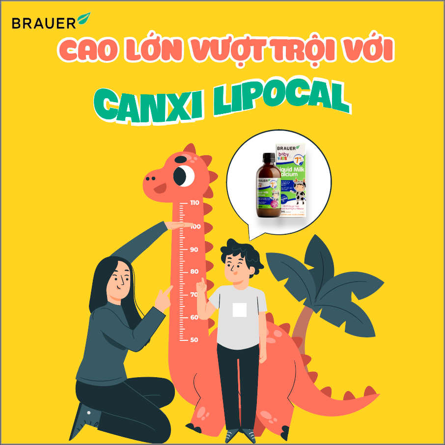 Calcium hữu cơ, vitamin D3 cho trẻ sơ sinh, trẻ nhỏ Brauer Úc hỗ trợ phát triển chiều cao, cơ bắp, ngủ ngon, tăng hệ miễn dịch-OZ Slim Store