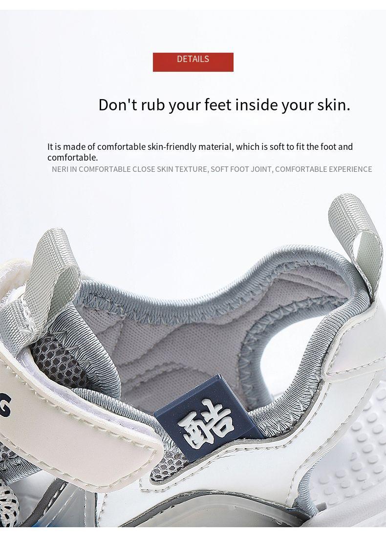 Mùa Hè Mới Xăng Đan Trẻ Em Thoáng Khí Giày Sandal Bé Trai Mềm Mại Và Thoải Mái Giày Trẻ Em Giày Đi Biển Color: Black orange Shoe Size: 34