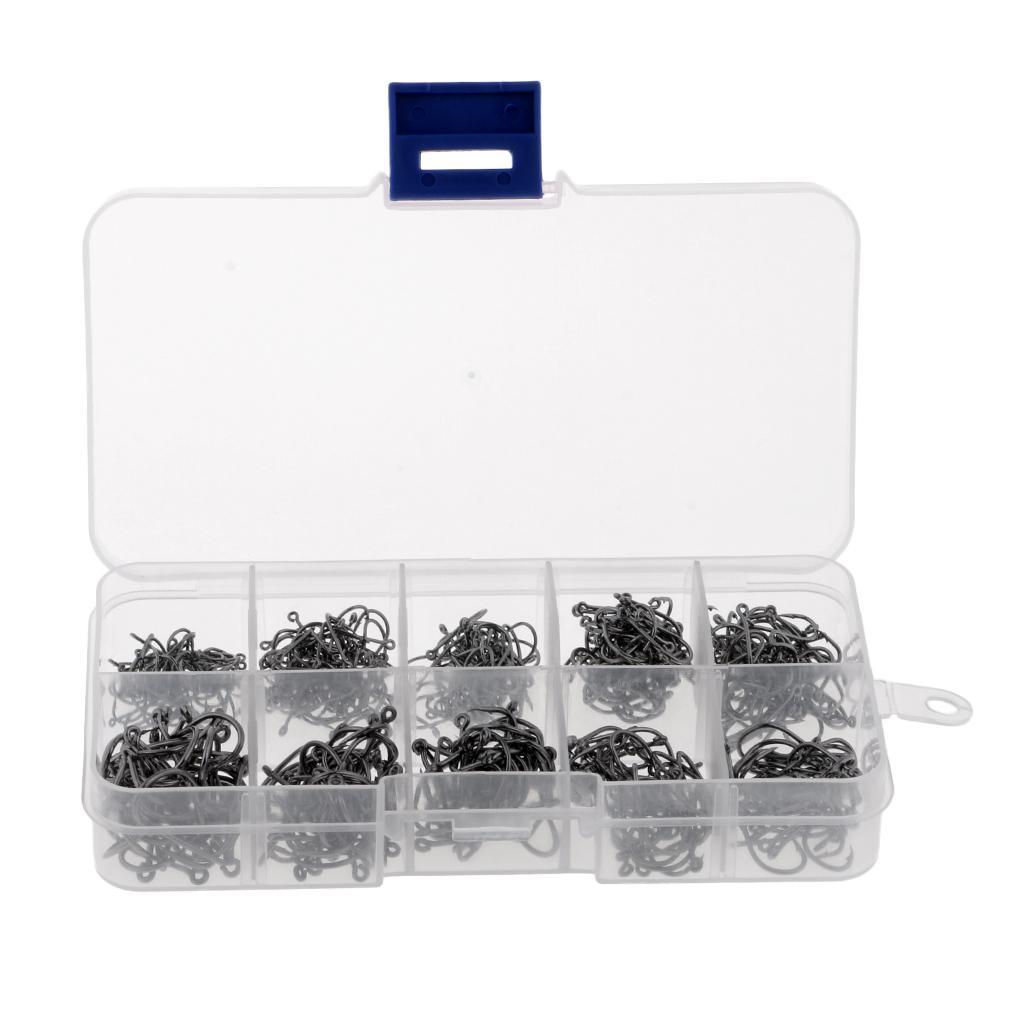 500pcs/box High Carbon Steel Fishing Hooks Offset Hook Octopus Circle Hooks