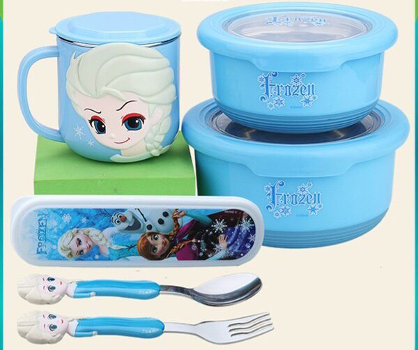 Set ăn uống 6 món 3D hình công chúa Elsa siêu xinh cho bé gái - PDP2349X