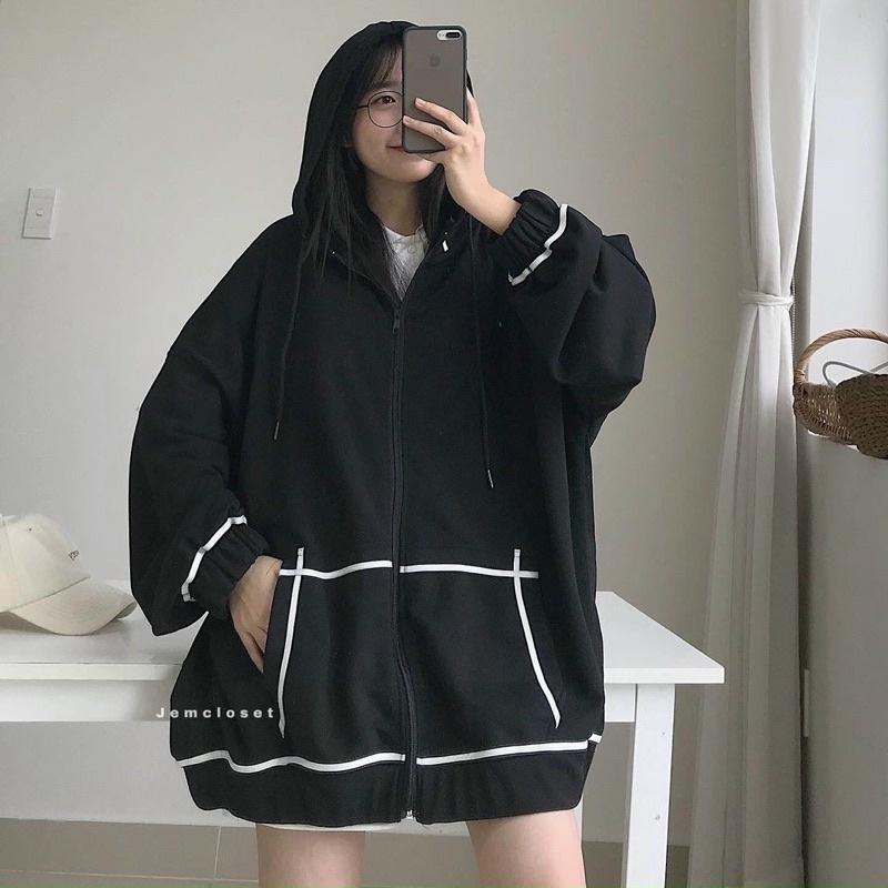 Áo khoác viền rót mũ1 lớp, from to unisex 68kg, chất umi tàu dày đẹp, thời trang 4 mùa
