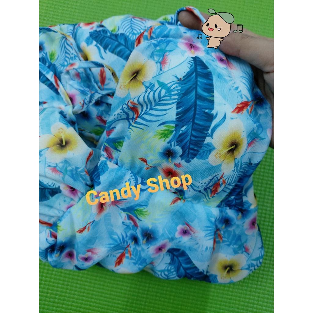 Đầm maxi voan dài hoạ tiết hoa 2 lớp cao cấp