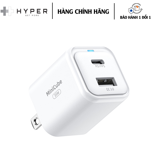 SẠC NHANH DÀNH CHO IPHONE 14 I 13 I 12 INNOSTYLE MINICUBE GAN II PD/PPS 35W 2 CỔNG - Cam Kết Tốc Độ Sạc cho các dòng máy - Hàng Chính Hãng