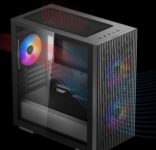 Vỏ máy tính Case Deepcool Matrexx 40 3FS sẵn 3 Fan LED Gaming Kính cường lực (Mini-ITX/ Micro-ATX) - Hàng chính hãng Viễn Sơn phân phối