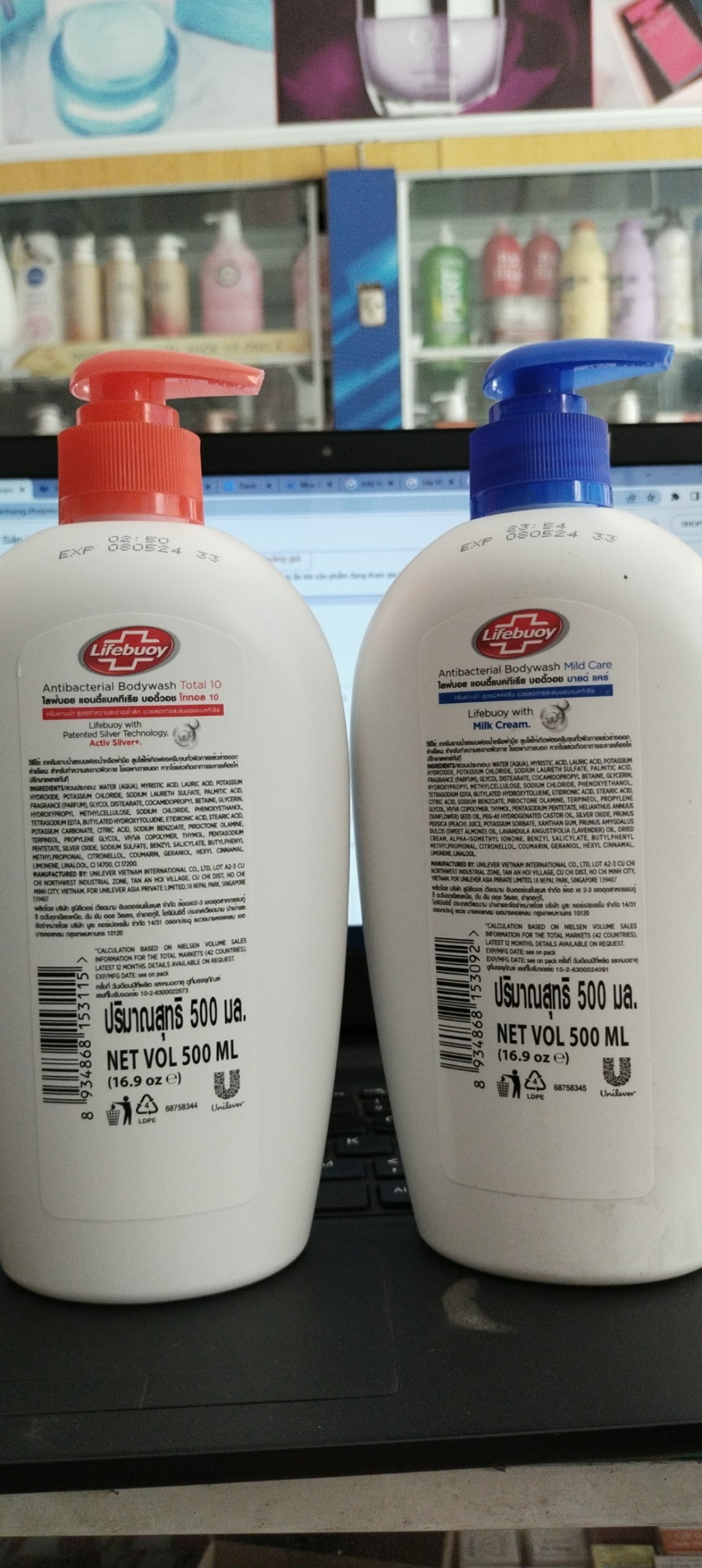 Sữa tắm bảo vệ khỏi vi khuẩn Life-buoy antibacterial 500ml-thái  ( không có tem phụ-không xuất hóa đơn đỏ )