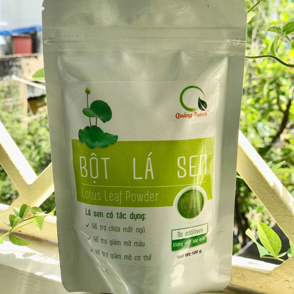 Bột lá sen sấy lạnh Quảng Thanh bịch 50gr - Hạ Mỡ Máu, Giảm Cân, Giảm mỡ nội tạng, An Thần