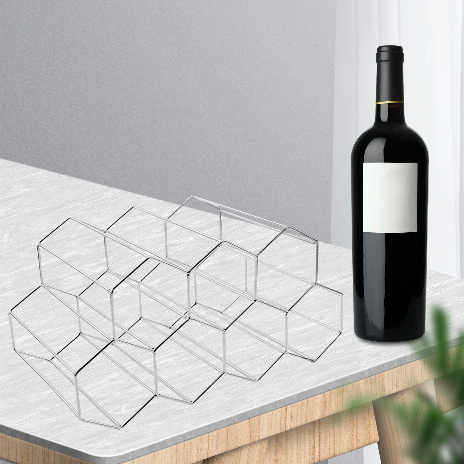 Tabletop Wine Rack Wine Holder for Home Decor White+Rose Gold