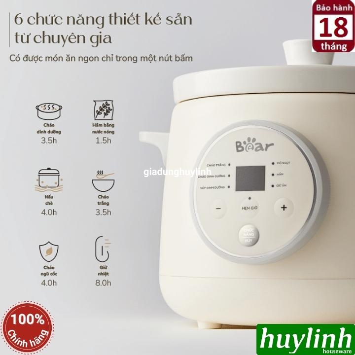 Nồi nấu chậm - nồi tiềm Bear SB-NNC15 - 1.5 lít - tiếng Việt - Hàng chính hãng