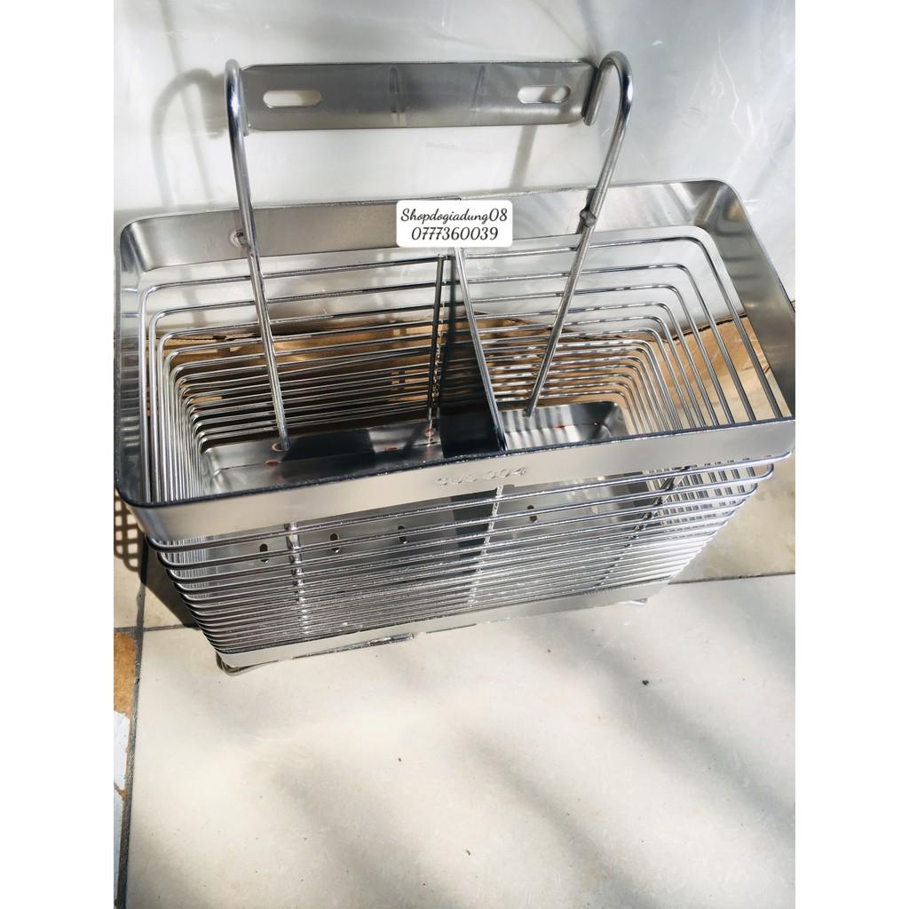 ỐNG, GIỎ ĐỰNG ĐŨA INOX 304 SUS 2 NGĂN, 1 NGĂN DÀY DẶN TIỆN LỢI