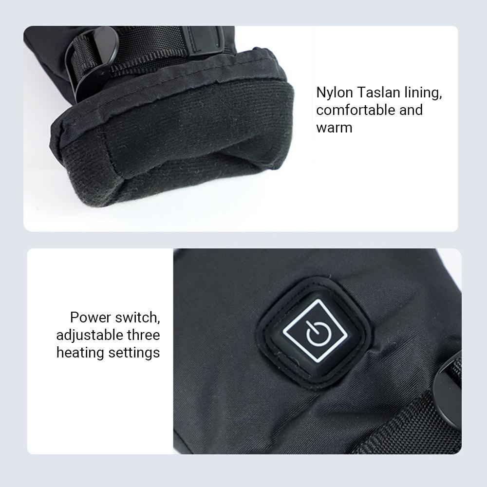 Rechargeable Heated Gloves Waterproof Gloves Insulated Mitts Auto Regulate Electric Warm Heated Gloves Outdoor Winter