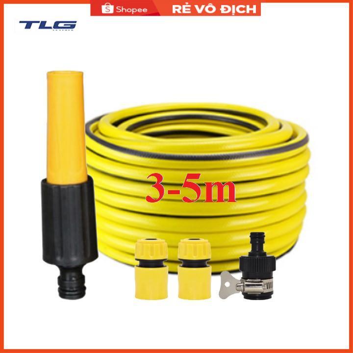 Bộ dây vòi xịt nước rửa xe, tưới cây . tăng áp 3 lần, loại 3m, 5m 206622-5Lcút sập, nối đen, d.vàng