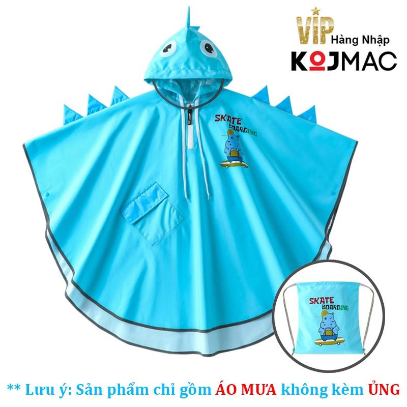 Áo Mưa Trẻ Em KOJMAC Kids Raincoat Fashion Khủng Long Cao Cấp ( Tặng Túi smally Khoác Cho Bé Gái Trai Đi Mưa Dễ Thương )