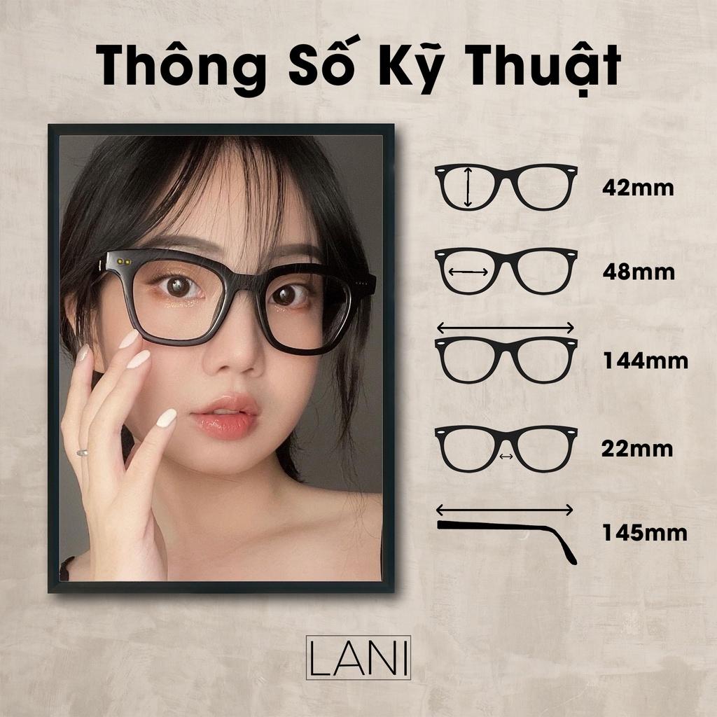 Gọng kính cận nam nữ thời trang vuông nhựa siêu bền LANI 3331 - Lắp mắt cận có độ theo yêu cầu