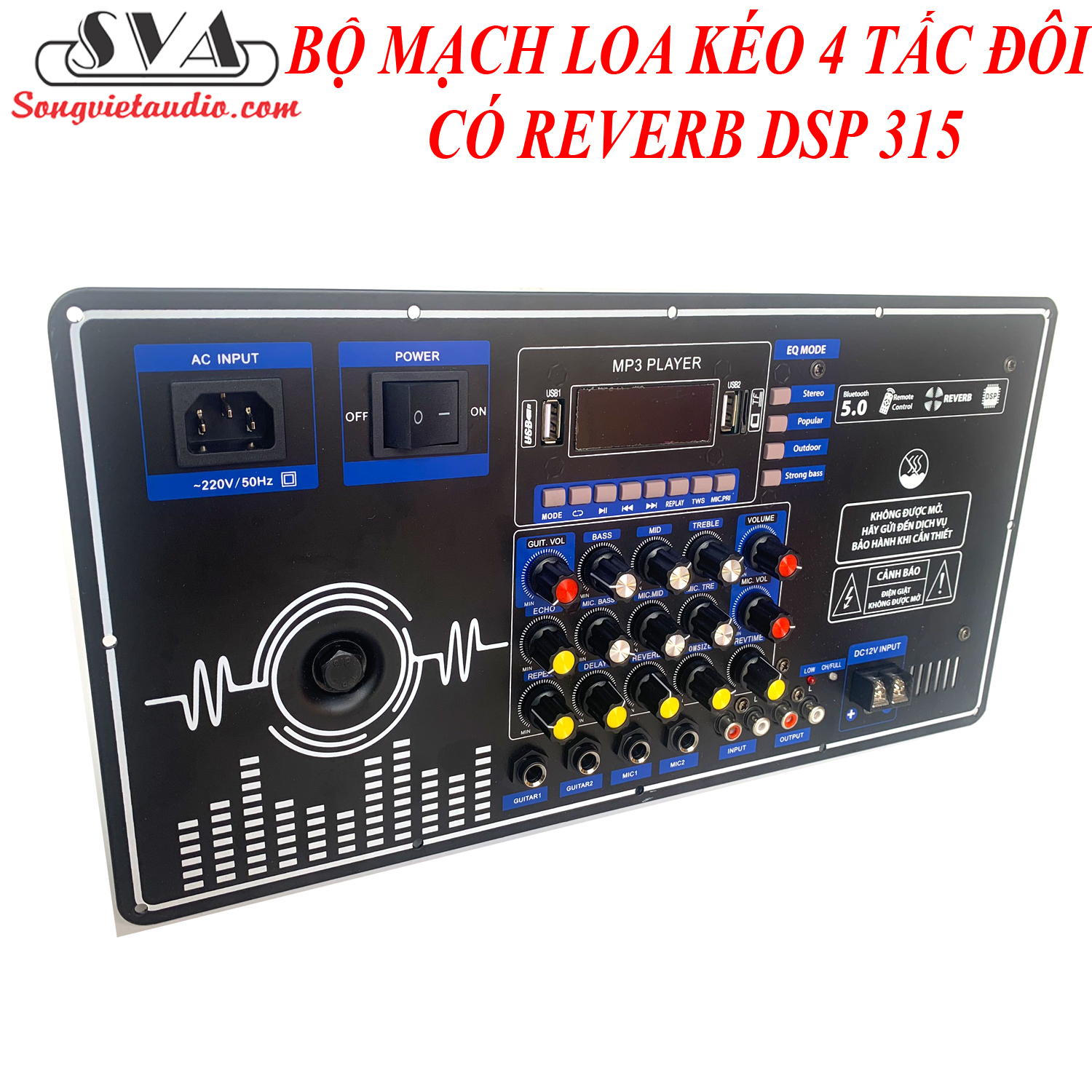 BỘ MẠCH LOA KÉO 4 TẤC ĐÔI CÓ REVERB DSP 315 - 19X38CM